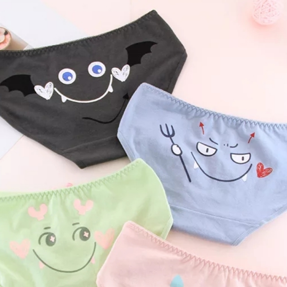 Cute Vampire/Devil Bow Tie Panties Set